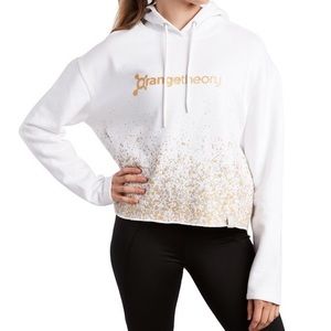Orangetheory Foil Boxy Crop Fleece Hoodie Small